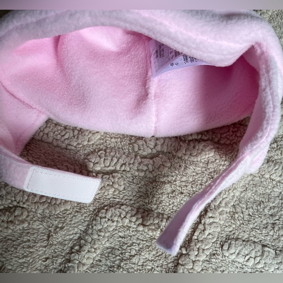Baby Girl Nike Hat & Mittens - Light Pink & White Fleece Winter Set, Size 12-24M - Picture 5 of 7